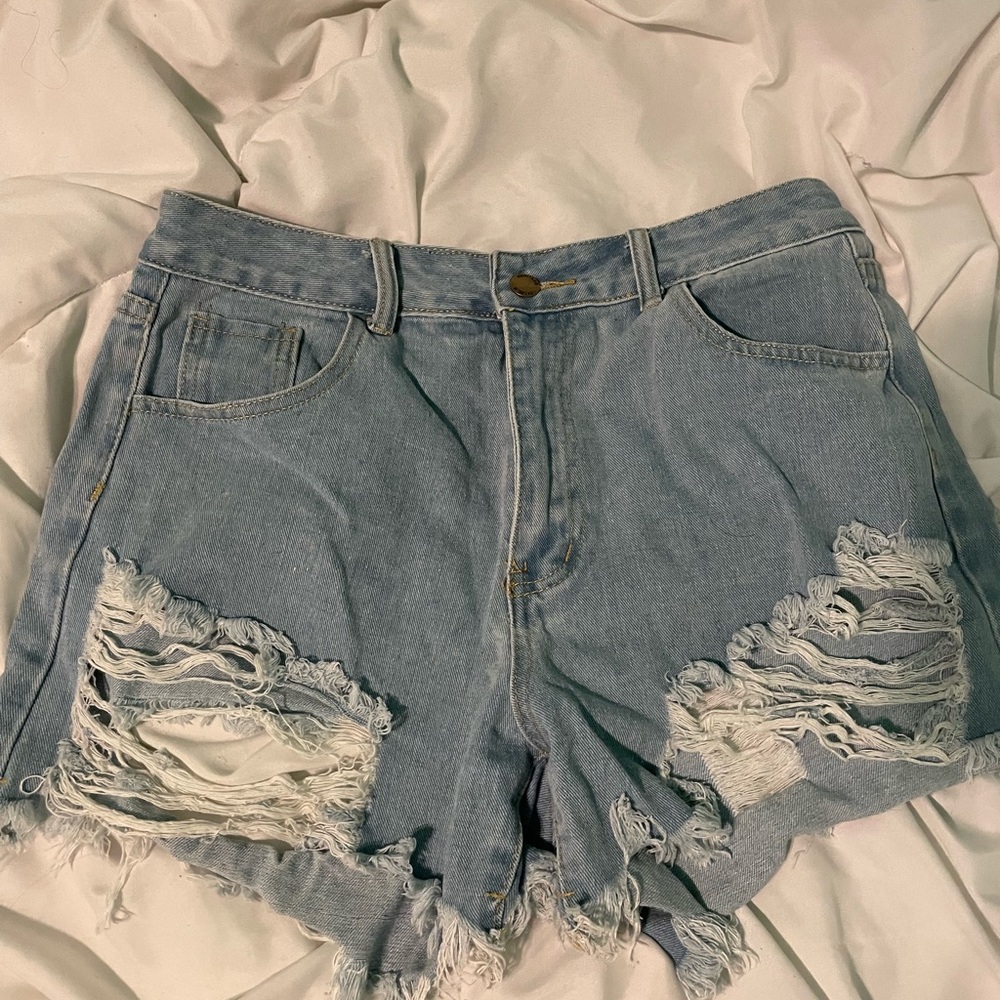 Shein denim high wasted shorts.